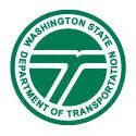 A green and white logo of the washington state department of transportation.